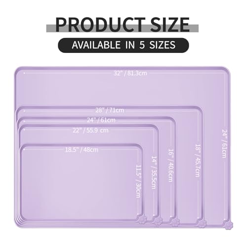 Silicone Pet Feeding Mat (Hibiscus Purple / 18.5" x 11.5")