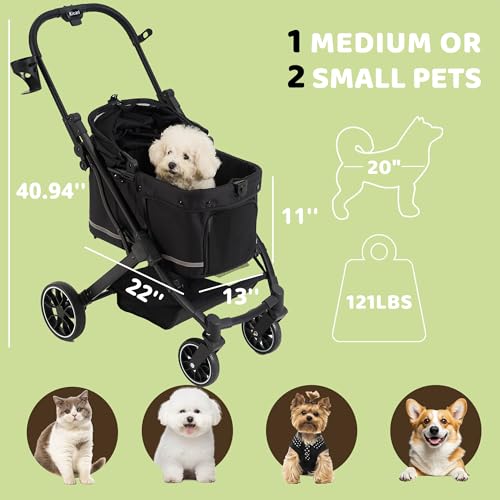 All Terrain Dog Stroller for Small to Medium Dogs (Samurai Black)