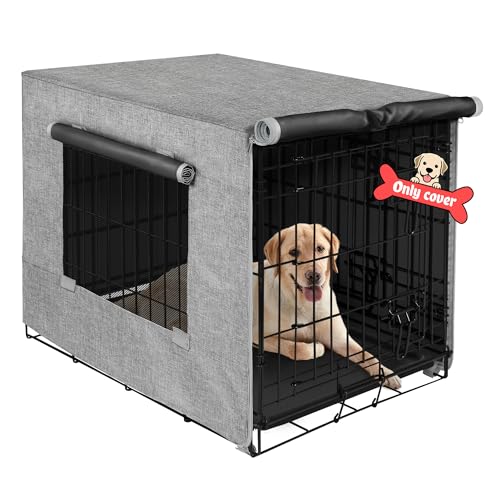 Dog Crate Cover (48.4"L x 30.3"W x 32.3"H / Grey)