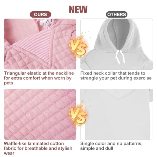 Dog Hoodies Sweater for Small Dogs (Pink / S/M (Back: 14",Chest: 19", Neck: 12"))