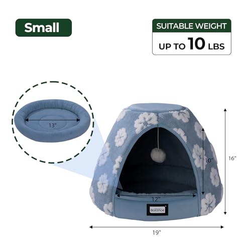 Cat Beds for Indoor Cats (19"L x 19"W x 16"Th / Blue)