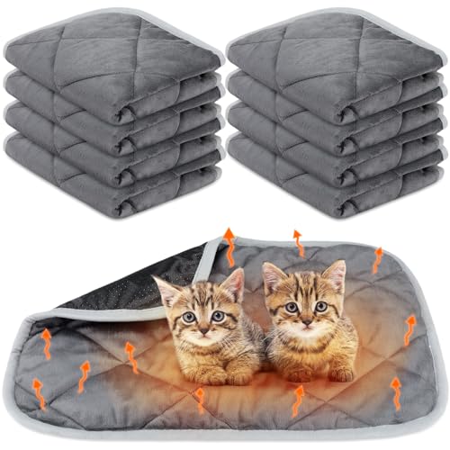 8 Pack Self Heating Cat Mat (Gray / 16 x 20 Inch)