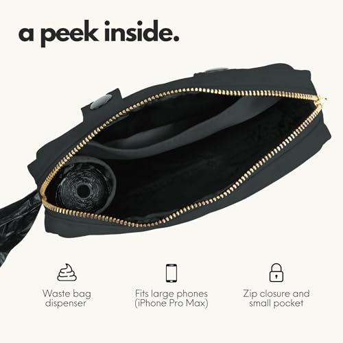 Hands Free Dog Leash with Treat Pouch (Black / 7.5ft)