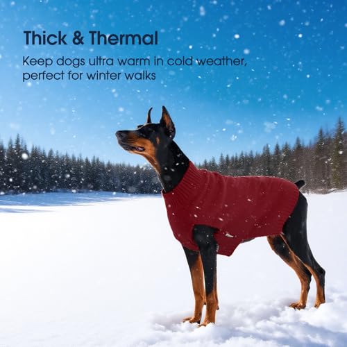 Dog Sweater Large Size Dog (X-Large(Chest:24.4 in) / Red)