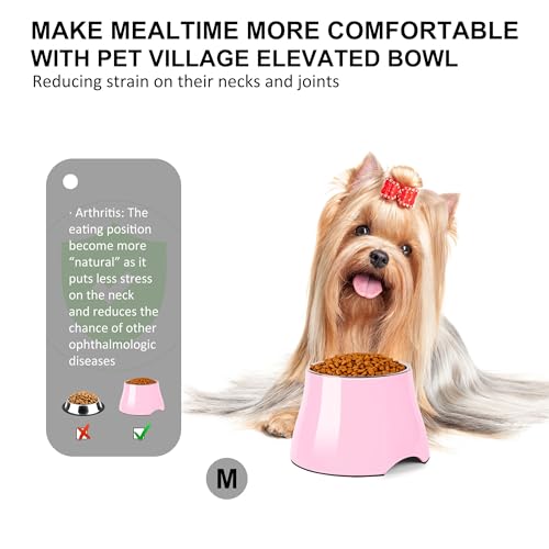 Dog Bowls Cone Friendly Non Slip Single Dog Bowl with Stainless Steel Inner (Medium(2 Cups) / Pink)