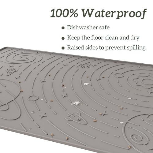 Galaxy Pet Feeding Mat (23.6"L x 15.8"W / Grey)