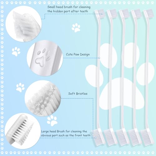 70 Pcs Dog Tooth Brush Dual Headed Pet Toothbrush (White)