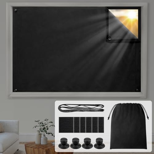 100% Travel Blackout Curtains (50"W x 78"L (Pack of 1) / Black)