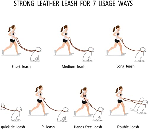 8ft Leather Dog Leash (Red / 8ft*1/2inch)