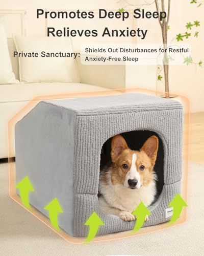 Indoor Dog House Small Sized Dog Tent with Dog Cave Bed 26x20ines (Large (26"L x 20"W x 20"Th))