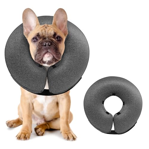 Inflatable Dog Cone After Surgery (Grey / M(12"-15"))