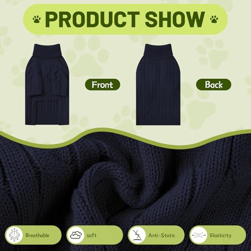 Small Dog Thermal Pullover Sweater (Navy(Order One Size Up) / Large)
