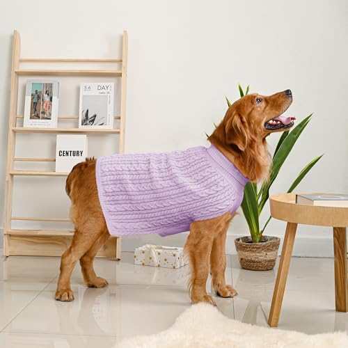 Dog Sweater 2 Pack for Large Dogs (Pink & Purple / XX-Large)