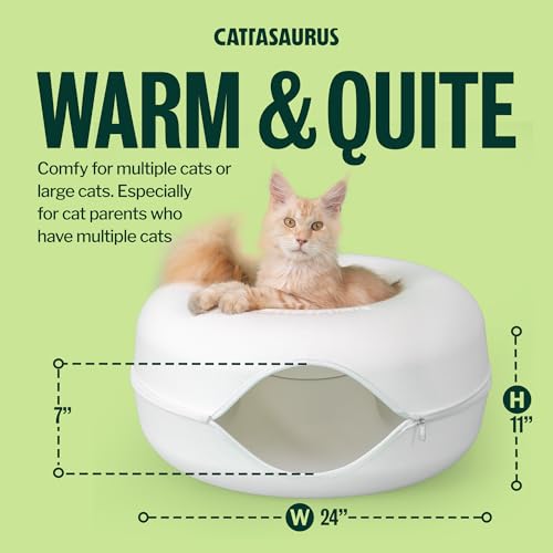 Peekaboo Cat Cave Donut for Multiple & Large Cats up to 30 (White / Large)