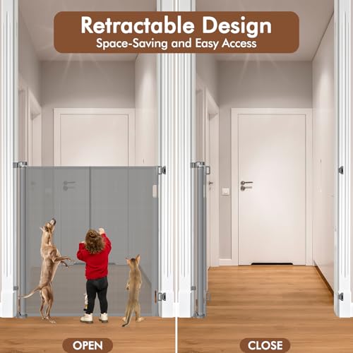 Reinforced 48" Extra Tall Dog Gate with Support Rods (Gray / Reinforced 48" Tall x 55" Wide)