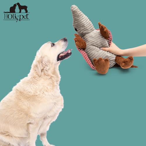 Armadillo Squeaky Dog Toys for Medium Large Dogs (14 IN / Bright Pink)