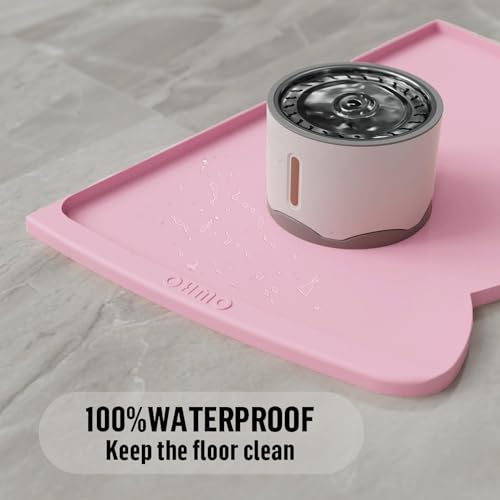 Large Dog Food Mat (24"L x 15"W / Pink)