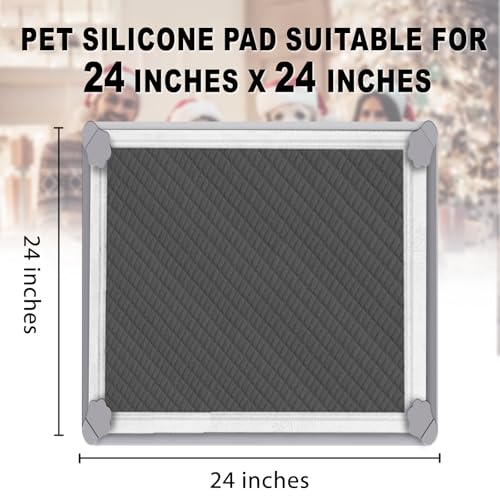 Pee Pads Tray Silicone Dog Bedpan Tray (24 Inch X 24 Inch-with clip)