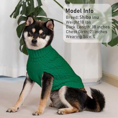 Dog Sweater for Small Dogs Turtleneck Thick Knit Pullover (Small (4-7lbs) / 10# Green)