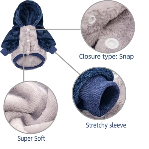 Small Dog Hooded Sweater (Grey body / Large)