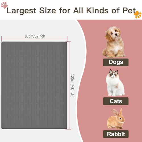 Largest Dog Food Mat (Light Gray / 48"L x 32"W)
