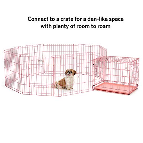 MidWest 24 Inch Pink Exercise Pen (Pink w/ Door / 24" H)