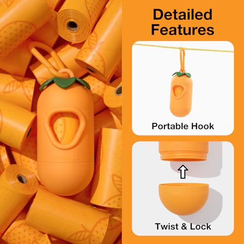 Dog Poop Bag Dispenser with Citrus Scented Waste Bags (Citrus / 1 Count (Pack of 105))