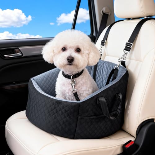 Dog Car Seat for Small Dogs Up to 30 lbs (Blackish-Gray / S)