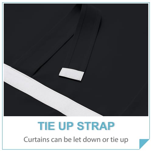 No Drill 12 inch Curtains for Sidelight French Door Curtain (Black / 12"W x 72"L (Pack of 1))