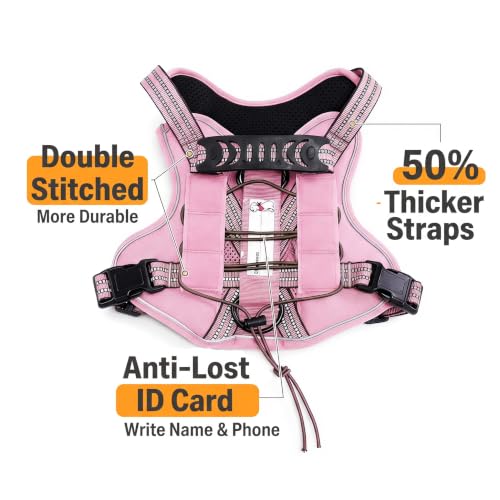 Dog Harness and Leash Set for Medium Dogs (Pink / M)