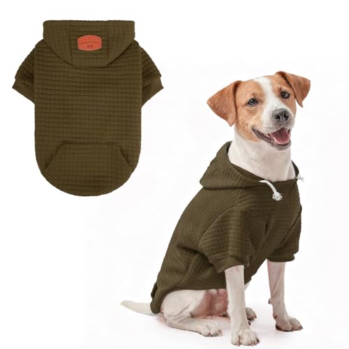 Dog Hoodies Sweater for Small Dogs (Army Green / S (Back: 12",Chest: 16", Neck: 10"))