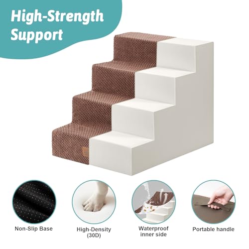 Dog Stairs for Small Dogs (Brown / 17.7x23.6x17.7 inch)