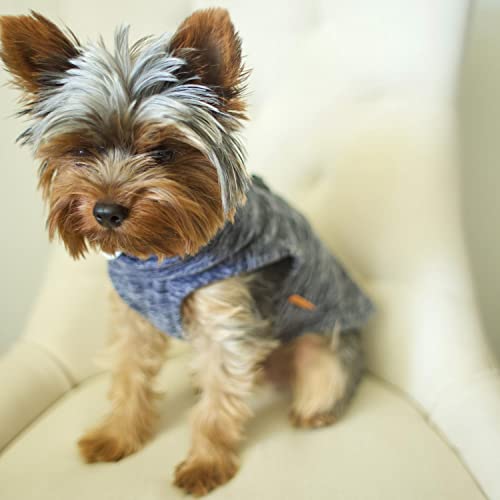 Zip Up Fleece Dog Sweater (Small chest (~13.5") / Gray Wash)