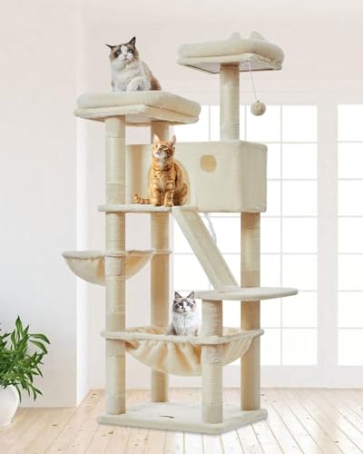 Sturdy Cat Tree (Beige / 57.5 Inches)