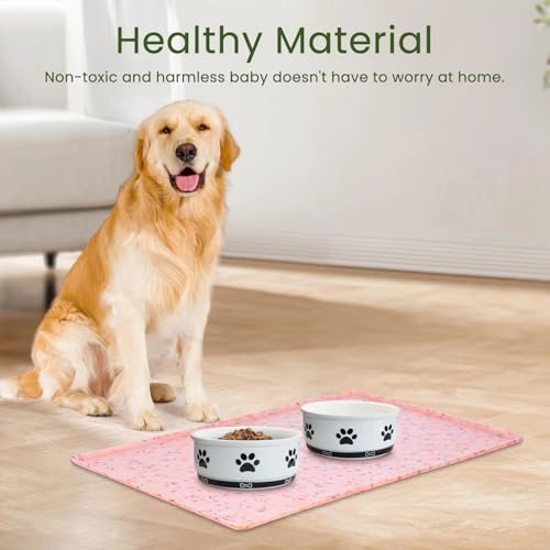 Dog Food Mat Anti (18"L x 12"W / Donut-Pink)