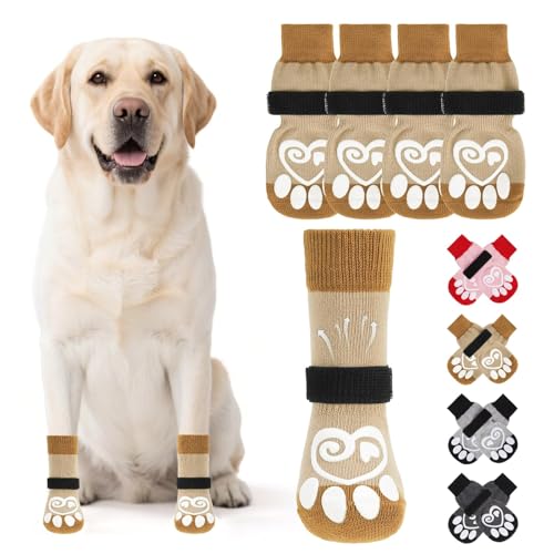 Dog Socks for Hot (Khaki Heart / Small(4 Pack))
