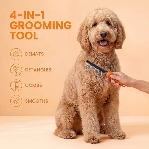 Poodle Grooming Comb (Orange / Detangling Pet Comb)