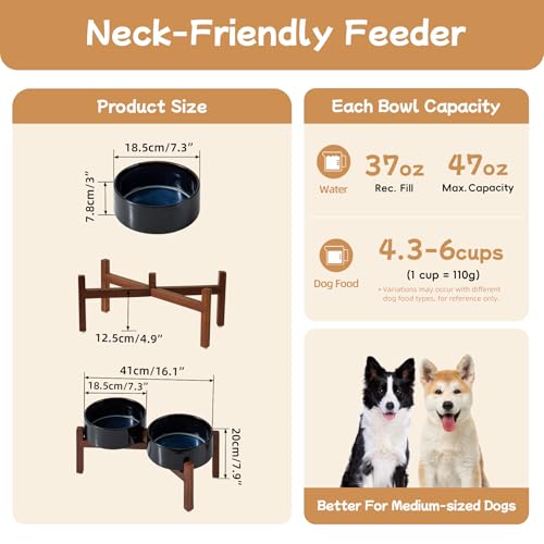 Elevated Dog Bowls (Double Bowls with Stand- Starry Sky / 5CUPS)