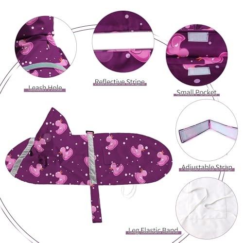Large Dog Raincoat (XX-Large / Purple Duck)