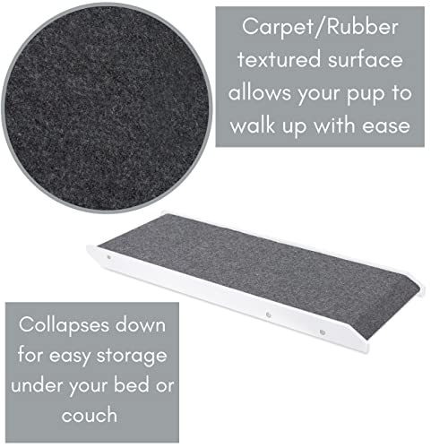 Adjustable Pet Ramp for Small Dogs (White - 16")