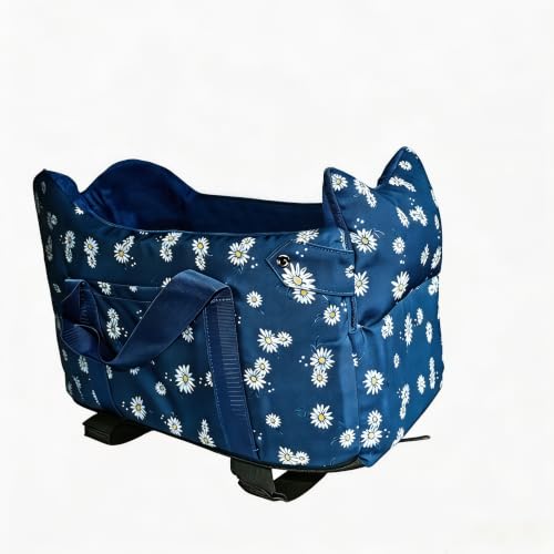 Center Console Dog Car Seat Safe Travel for Small Dogs Under 15 lbs (Nauy Blue)