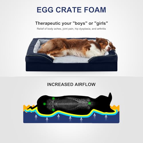 Orthopedic Supportive Extra Large Dog Bed (48.0''l x 35.0''w x 6.5''th / Blue)
