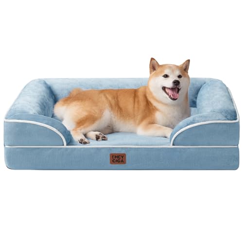 Orthopedic Dog Beds Large Sized Dog (Washed Blue / 36.0"l X 27.0"w X 6.5"th)