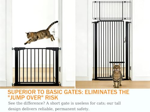 71" Extra Tall Cat Gate 29.5 (Black / 71 inches SET A)