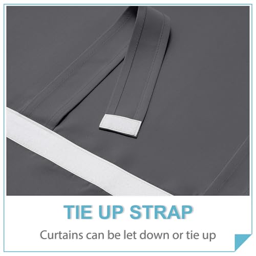 Adhesive Blackout Curtains 72 inches Long for Living Room Office (Grey / 42"W x 72"L (Pack of 1))