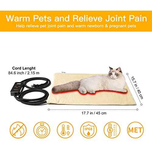 Pet Heating Pad (18.0"L x 16.0"W x 0.6"Th / Beige)