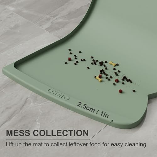 Large Dog Food Mat (24"L x 15"W / Sage Green)