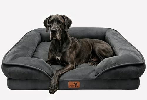 Orthopedic Dog Bed with Sides (53.0"L x 42.0"W x 8.0"Th / Dark Grey)