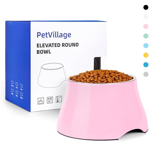 Dog Bowls Cone Friendly Non Slip Single Dog Bowl with Stainless Steel Inner (Small(1 Cup) / Pink)