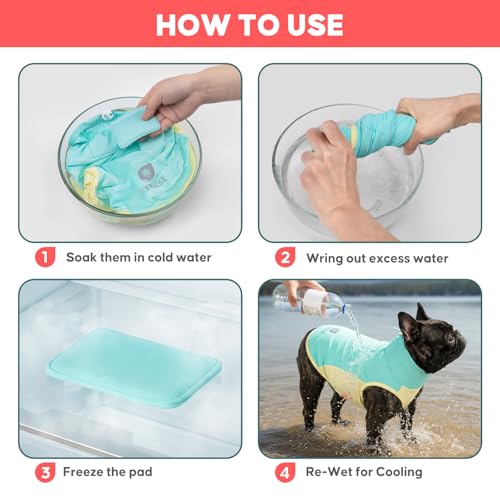Dog Cooling Vest Evaporative Turtleneck Dog Cooler Jacket for Summer (Blue / Medium (7-11lbs))